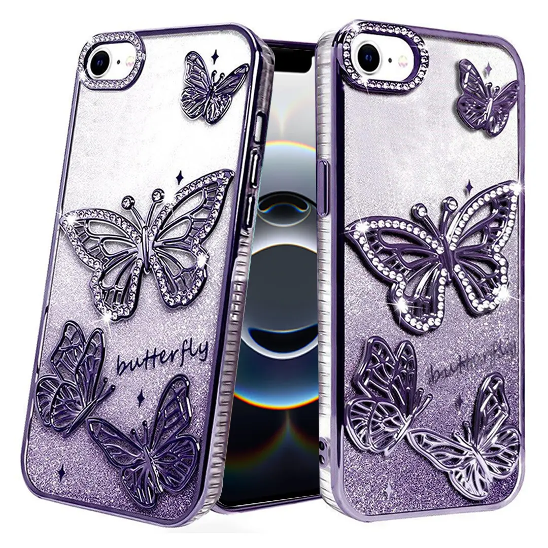 iPhone 16E Butterfly Freedom TPU Case Purple